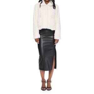 NEW CIEBON irini cable fur jacket in ivory